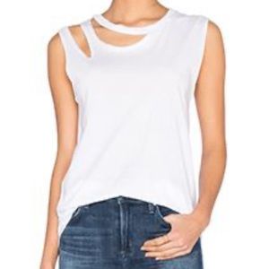 LNA white tank with cut out neck